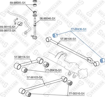 Stellox 77-00436-SX - Сайлентблок, рычаг подвески колеса avtokuzovplus.com.ua