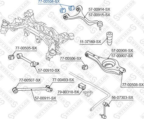 Stellox 77-00504-SX - Сайлентблок, рычаг подвески колеса avtokuzovplus.com.ua