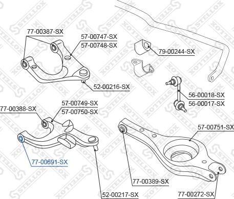 Stellox 77-00691-SX - Сайлентблок, рычаг подвески колеса autodnr.net