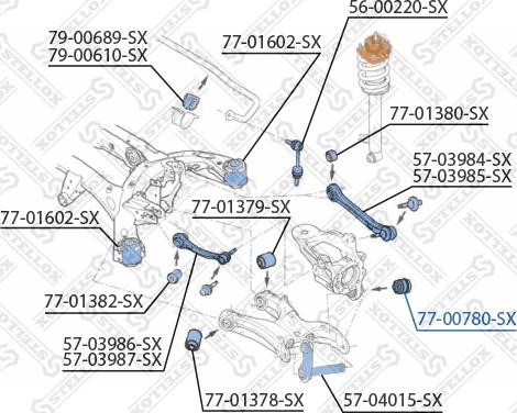 Stellox 77-00780-SX - Сайлентблок, важеля підвіски колеса autocars.com.ua