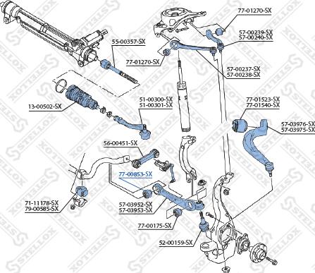 Stellox 77-00853-SX - С-блок внутрішній-нижній важеля перед. Audi A4. A4 Allroad. A5. A6. A6 Allroad. A7. Q5 1.4-4.2 06.07- autocars.com.ua