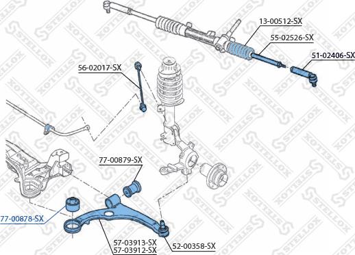 Stellox 77-00878-SX - Сайлентблок, рычаг подвески колеса avtokuzovplus.com.ua