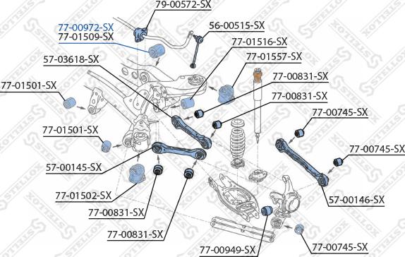 Stellox 77-00972-SX - Сайлентблок, рычаг подвески колеса avtokuzovplus.com.ua