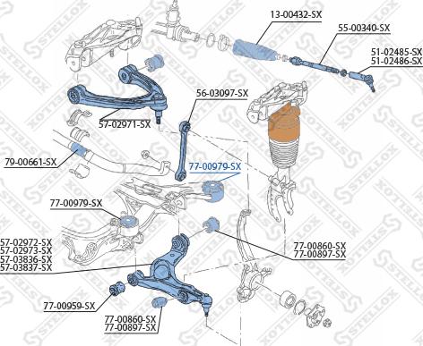 Stellox 77-00979-SX - Сайлентблок, важеля підвіски колеса autocars.com.ua