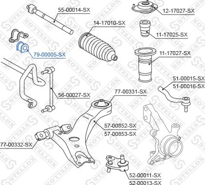 Stellox 79-00005-SX - Втулка, стабілізатор autocars.com.ua