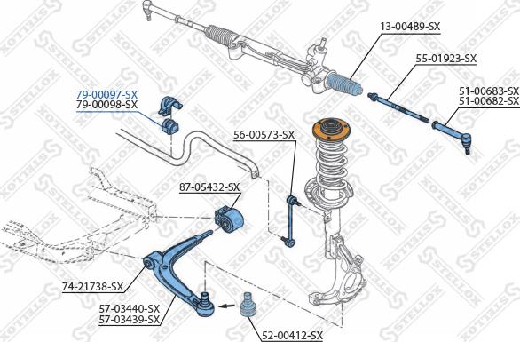 Stellox 79-00097-SX - Втулка, стабілізатор autocars.com.ua