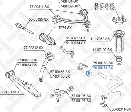 Stellox 79-00161-SX - Втулка, стабілізатор autocars.com.ua