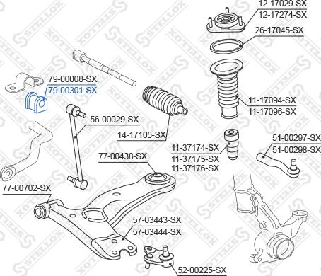 Stellox 79-00301-SX - Втулка, стабілізатор autocars.com.ua