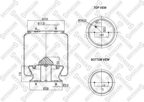 Stellox 84-00131-SX - Кожух пневматичної ресори autocars.com.ua