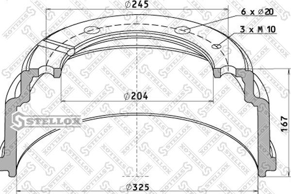 Stellox 85-00006-SX - Гальмівний барабан autocars.com.ua