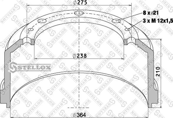 Stellox 85-00007-SX - Тормозной барабан avtokuzovplus.com.ua