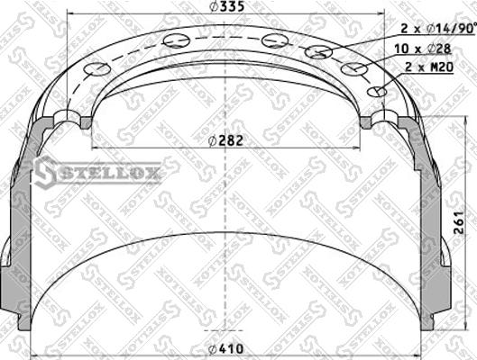 Stellox 85-00016-SX - Тормозной барабан avtokuzovplus.com.ua