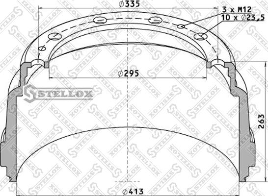 Stellox 85-00017-SX - Гальмівний барабан autocars.com.ua