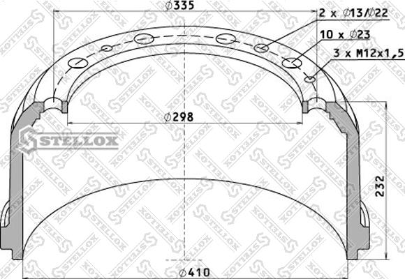 Stellox 85-00019-SX - Тормозной барабан avtokuzovplus.com.ua