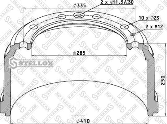 Stellox 85-00023-SX - Гальмівний барабан autocars.com.ua