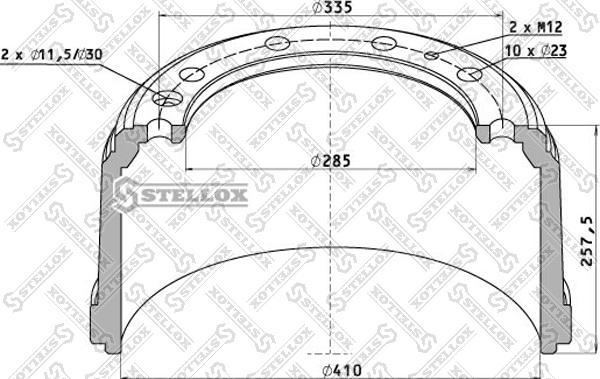 Stellox 85-00027-SX - Тормозной барабан avtokuzovplus.com.ua