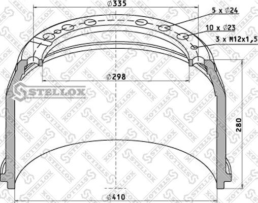 Stellox 85-00030-SX - Гальмівний барабан autocars.com.ua