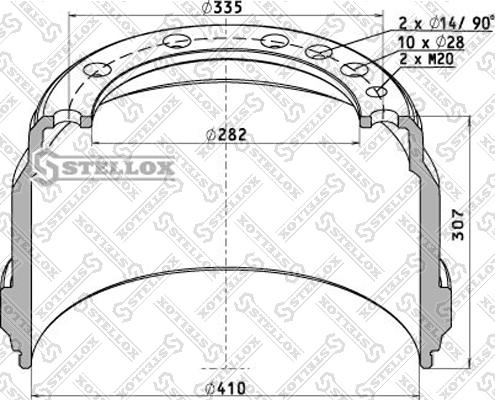 Stellox 85-00033-SX - Гальмівний барабан autocars.com.ua