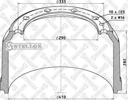 Stellox 85-00034-SX - Гальмівний барабан autocars.com.ua