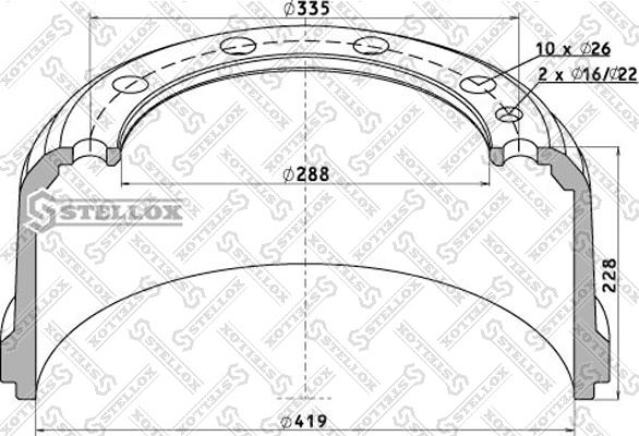 Stellox 85-00042-SX - Гальмівний барабан autocars.com.ua