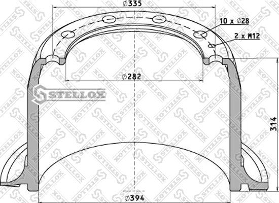 Stellox 85-00055-SX - Гальмівний барабан autocars.com.ua