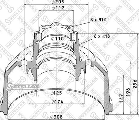 Stellox 85-00065-SX - Гальмівний барабан autocars.com.ua