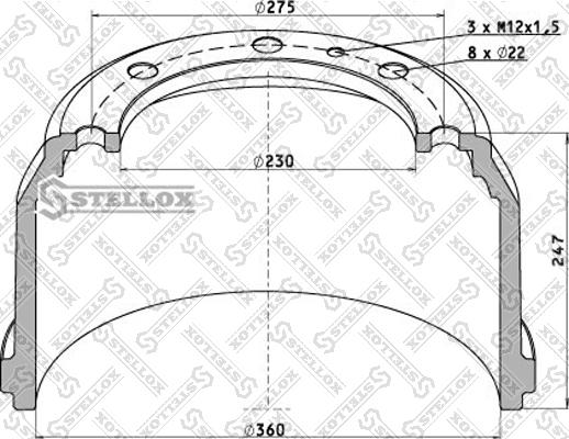 Stellox 85-00072-SX - Гальмівний барабан autocars.com.ua