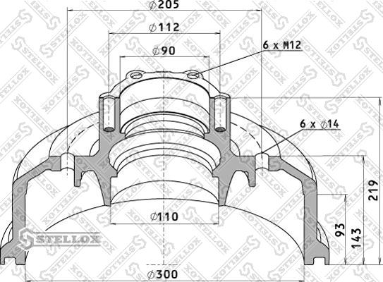 Stellox 85-00090-SX - Гальмівний барабан autocars.com.ua