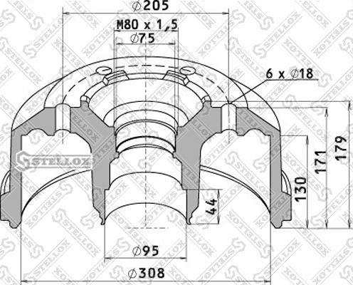 Stellox 85-00096-SX - Гальмівний барабан autocars.com.ua
