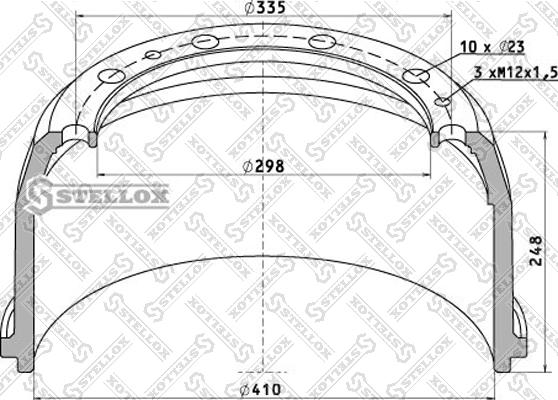 Stellox 85-00105-SX - Гальмівний барабан autocars.com.ua