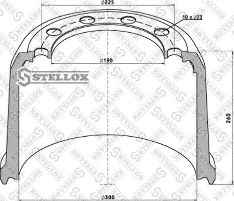 Stellox 85-00124-SX - Гальмівний барабан autocars.com.ua