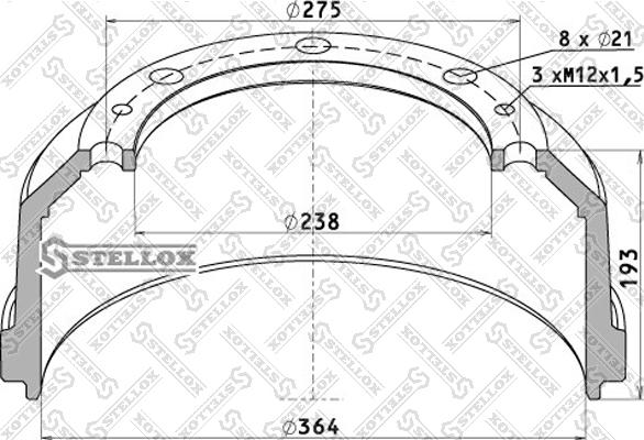 Stellox 85-00132-SX - Гальмівний барабан autocars.com.ua