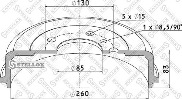 Stellox 85-00157-SX - Гальмівний барабан autocars.com.ua