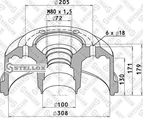 Stellox 85-00165-SX - Гальмівний барабан autocars.com.ua