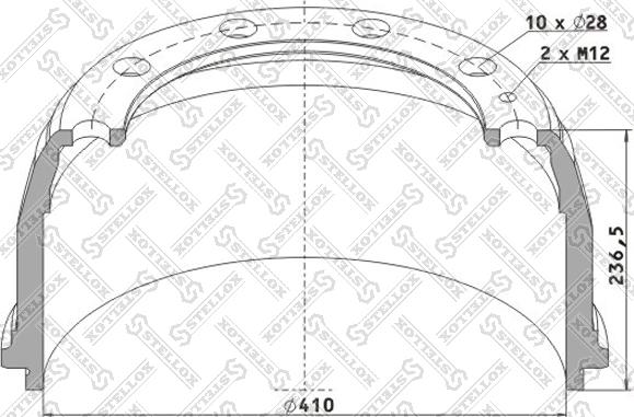 Stellox 85-00167-SX - Гальмівний барабан autocars.com.ua