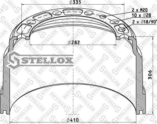 Stellox 85-00176-SX - Тормозной барабан avtokuzovplus.com.ua