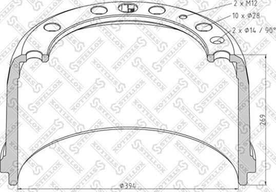 Stellox 85-00185-SX - Гальмівний барабан autocars.com.ua