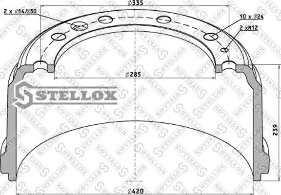 Stellox 85-00189-SX - Гальмівний барабан autocars.com.ua