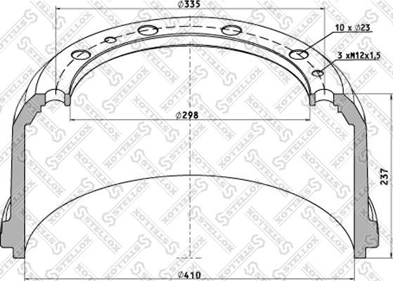 Stellox 85-00228-SX - Гальмівний барабан autocars.com.ua