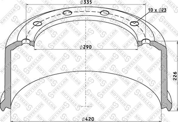 Stellox 85-00229-SX - Гальмівний барабан autocars.com.ua