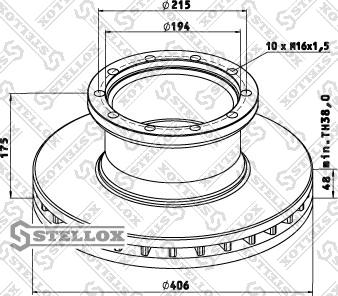 Stellox 85-00708-SX - Гальмівний диск autocars.com.ua