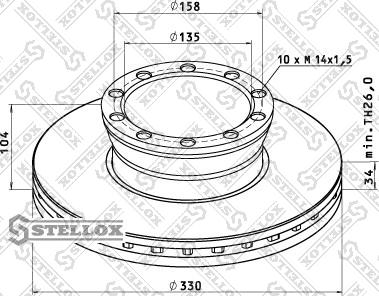 Stellox 85-00710-SX - Гальмівний диск autocars.com.ua