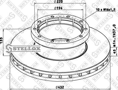 Stellox 85-00753-SX - Гальмівний диск autocars.com.ua