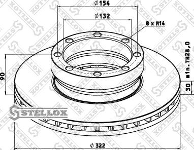 Stellox 85-00760-SX - Гальмівний диск autocars.com.ua