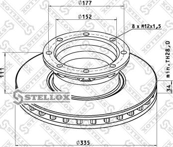 Stellox 85-00780-SX - Гальмівний диск autocars.com.ua