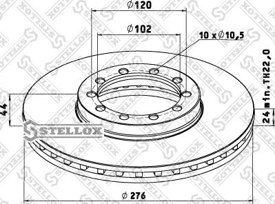 Stellox 85-00796-SX - Гальмівний диск autocars.com.ua