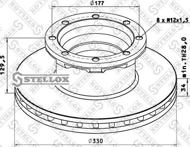 Stellox 85-00801-SX - Гальмівний диск autocars.com.ua