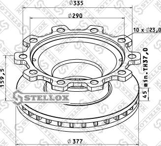 Stellox 85-00808-SX - Гальмівний диск autocars.com.ua