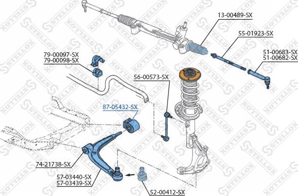 Stellox 87-05432-SX - Сайлентблок, рычаг подвески колеса avtokuzovplus.com.ua