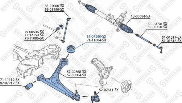 Stellox 87-07260-SX - Сайлентблок, рычаг подвески колеса autodnr.net